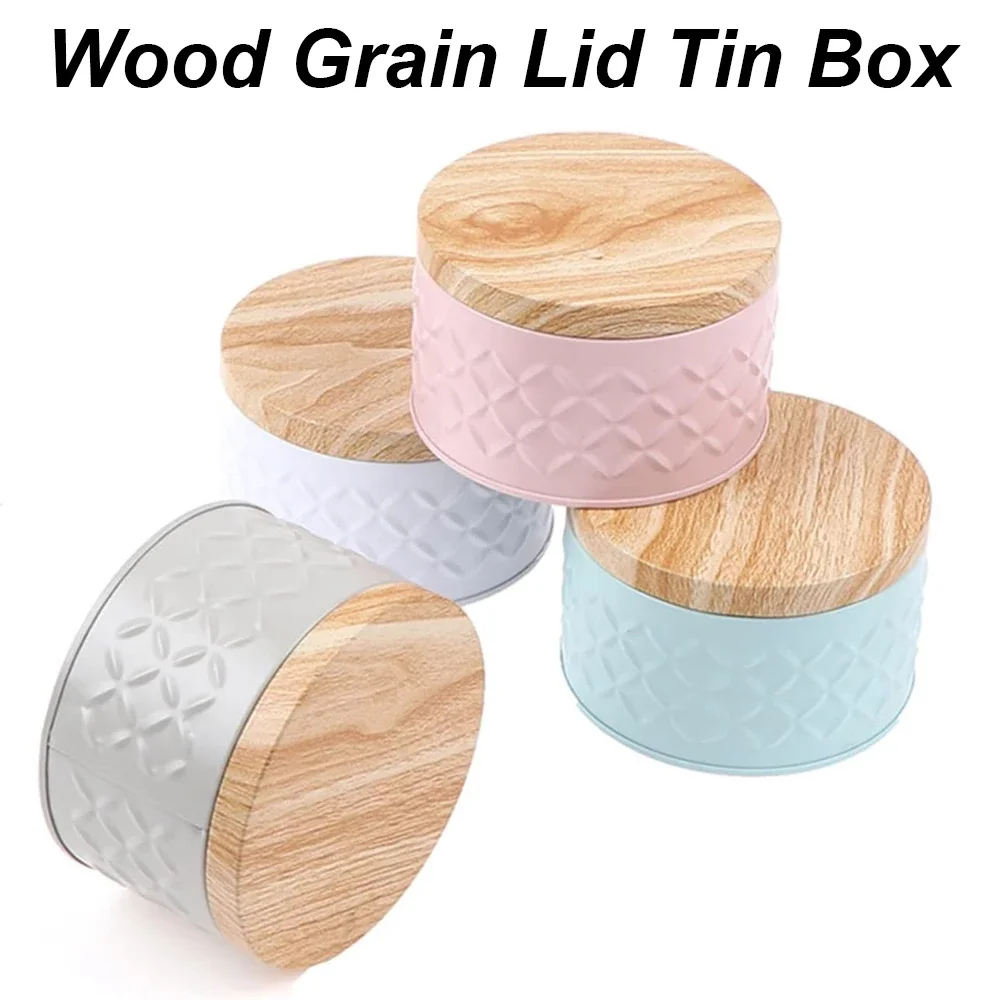 Candle Making Supplies Jars - Tea Storage Jar Wood Grain Tin