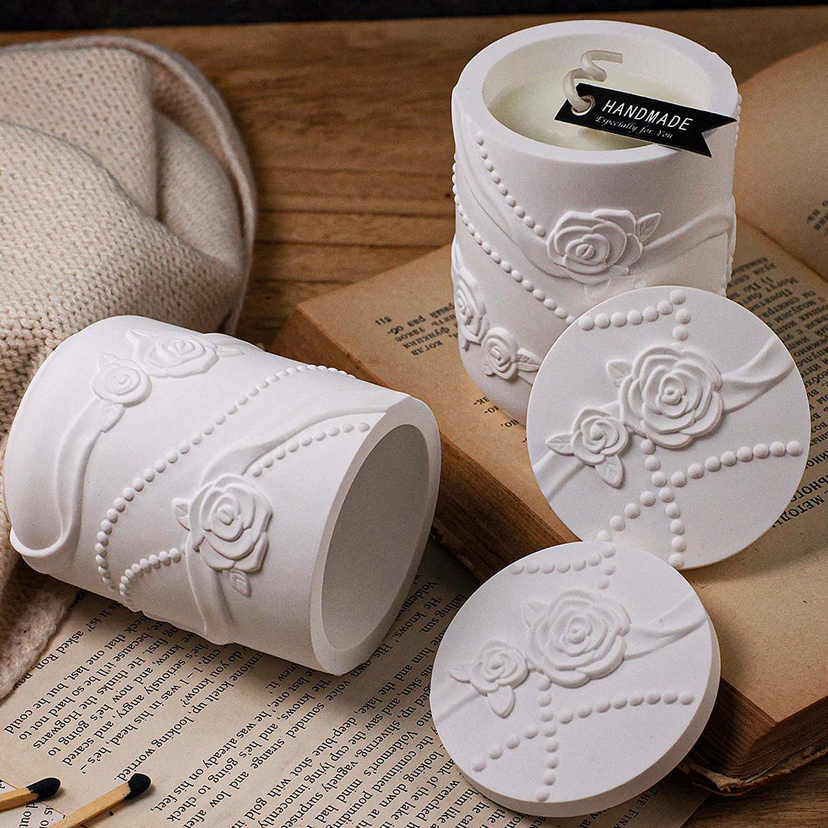 Concrete Flower Shape Candle J - огляд і ціна Candle Making Supplies Jars