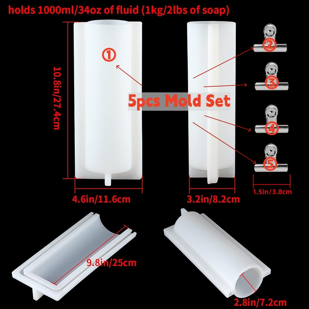 Big Cylinder Tube Soap Mold wi - огляд і ціна Candle Supplies Storage