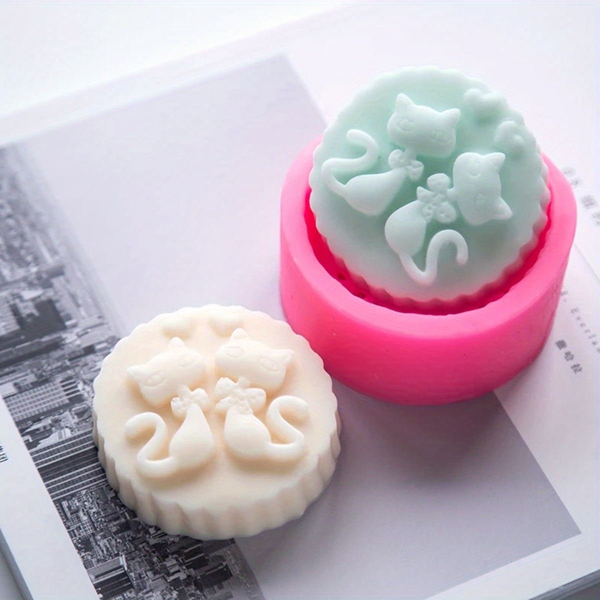 1-Piece Silicone Cat Soap Mold - огляд і ціна Candle Supplies Storage