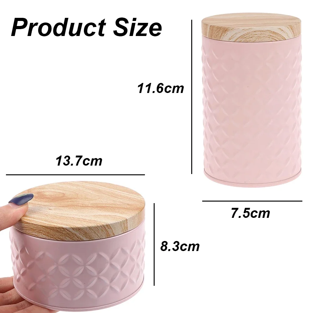 Tea Storage Jar Wood Grain Tin - огляд і ціна Candle Making Supplies Jars