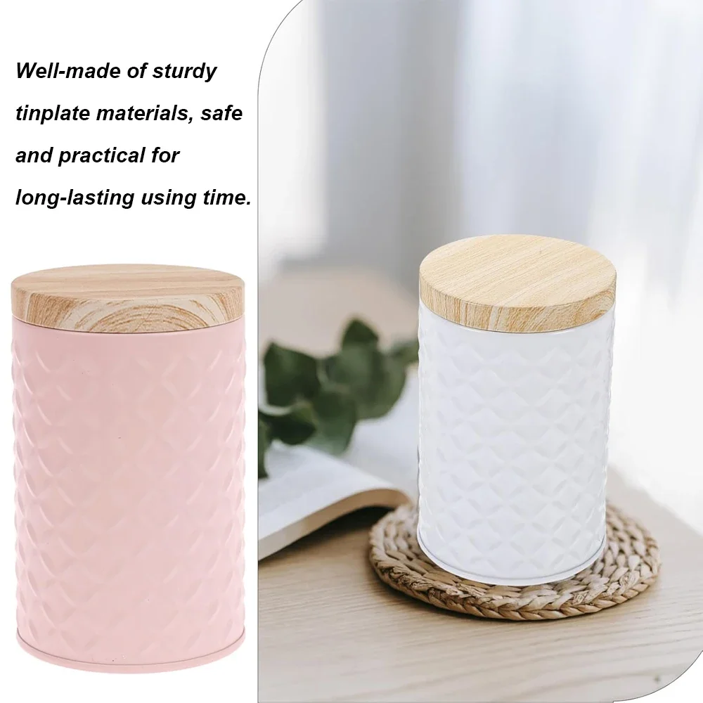 Tea Storage Jar Wood Grain Tin - огляд і ціна Candle Making Supplies Jars