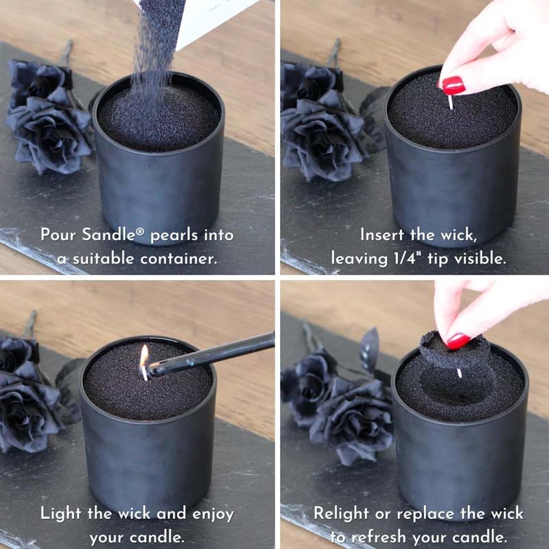 Black Candle Sand with Wick, 2 - огляд і ціна Candle Supplies Storage