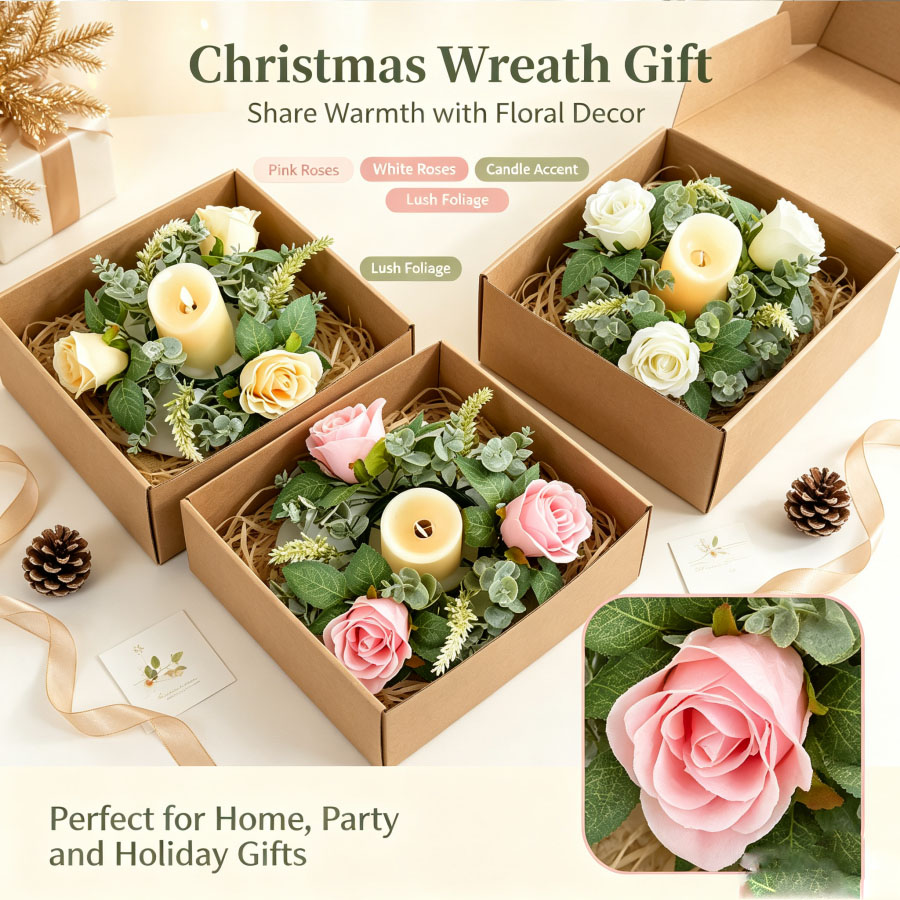 Artificial Rose Wreath Shaped  - огляд і ціна Candle Quotes