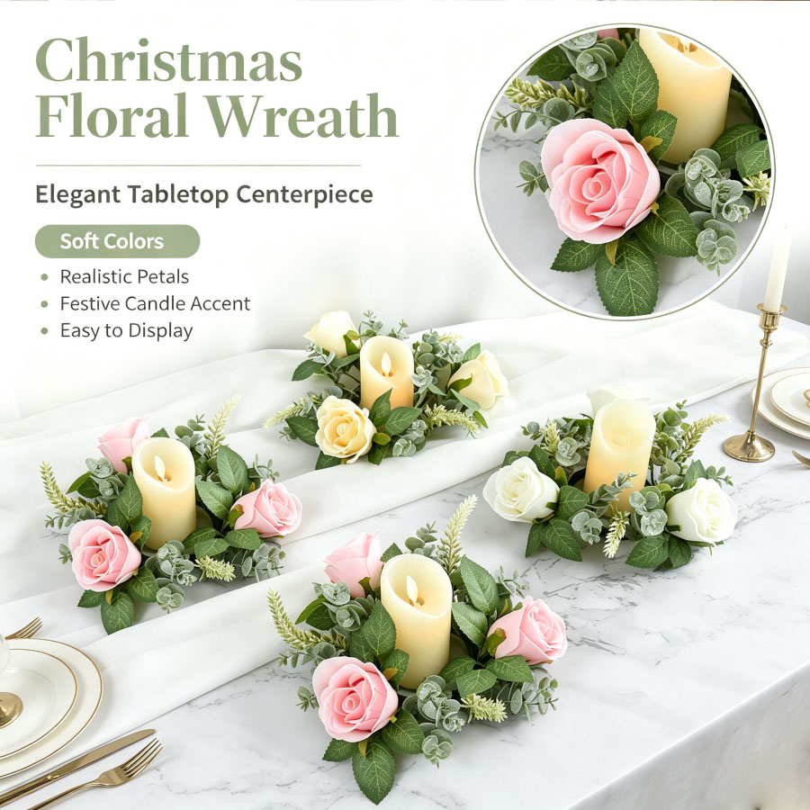 Artificial Rose Wreath Shaped  - огляд і ціна Candle Quotes